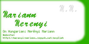 mariann merenyi business card
